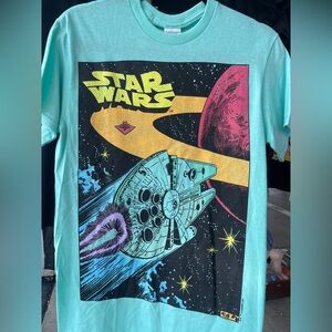 Star Wars Graphic Millennium Falcon T-Shirt - Teal and Black